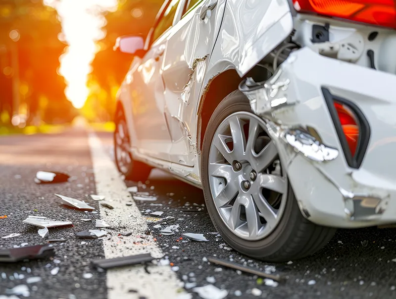 Car crash in the street