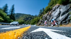 bicyclists on mountain roads