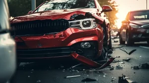 Car crash on side of road